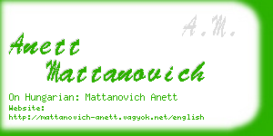 anett mattanovich business card